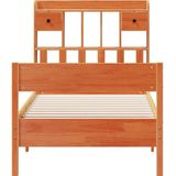 vidaXL Bed met boekenkast zonder matras grenenhout wasbruin 75x190 cm