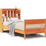 vidaXL Bed met boekenkast zonder matras grenenhout wasbruin 75x190 cm