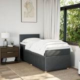 vidaXL - Boxspring - met - matras - stof - donkergrijsx200 - cm
