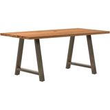 vidaXL Eettafel rechthoekig 180x90x74 cm massief eikenhout lichtbruin