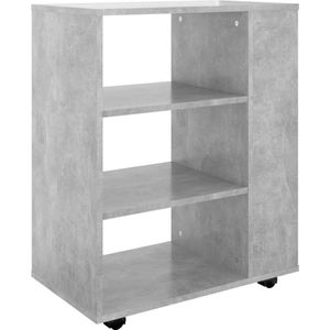 vidaXL Rolkast 60x35x75 cm bewerkt hout betongrijs