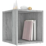 vidaXL Bijzettafel 33x33x34,5 cm bewerkt hout grijs sonoma eikenkleur