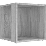 vidaXL Bijzettafel 33x33x34,5 cm bewerkt hout grijs sonoma eikenkleur