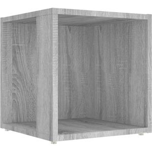 vidaXL Bijzettafel 33x33x34,5 cm bewerkt hout grijs sonoma eikenkleur