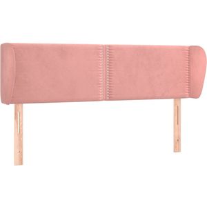 vidaXL - Hoofdbord - met - randen - 147x23x78/ - cm - fluweel - roze