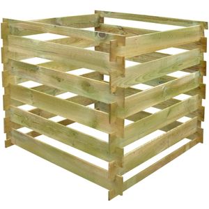 <p>Deze houten compostbak is ideaal voor het recyclen van tuinafval. Met een totale inhoud van 0,54 m³ biedt deze bak voldoende ruimte om al je organisch afval om te zetten in nuttige compost.</p>
<p>Het gelatte ontwerp van de compostbak zorgt niet alleen voor een nette opslag van tuinafval, maar ook voor een goede luchtcirculatie. Hierdoor wordt het composteerproces bevorderd en wordt het afval efficiënt omgezet in voedzame compost.</p>
<p>Deze houten bak is gemaakt van groen geïmpregneerd grenenhout, wat zorgt voor stevigheid, duurzaamheid en rotbestendigheid. Hierdoor kan de compostbak langdurig gebruikt worden in alle weersomstandigheden.</p>
<p>Met deze grote compostbak haal je het maximale uit je tuinafval. Het is een milieuvriendelijke en kostenbesparende oplossing voor elke tuin. Bovendien is de montage zeer eenvoudig, dus je kunt snel aan de slag.</p>
<p>Houd er rekening mee dat hout een natuurlijk product is en daarom oneffenheden kan vertonen. Dit heeft echter geen invloed op de functionaliteit van de compostbak.</p>
<ul>
  <li>Materiaal: grenenhout, groen geïmpregneerd</li>
  <li>Rotbestendig</li>
  <li>Totale afmetingen: 90 x 90 x 85 cm (L x B x H)</li>
  <li>Binnenafmetingen: 80 x 80 x 85 cm (B x D x H)</li>
  <li>Inhoud: 0,54 m³</li>
  <li>Eenvoudig te monteren</li>
</ul>