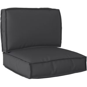 vidaXL 2-delige Palletkussen Set Zwart Oxford Stof