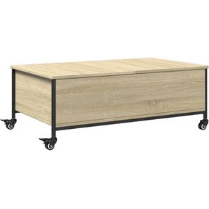 vidaXL Salontafel met wielen 91x55x34 cm bewerkt hout sonoma eiken