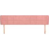 vidaXL Hoofdbord met randen 203x23x78/88 cm fluweel roze