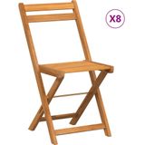 vidaXL Bistrostoelen 8 st inklapbaar massief acaciahout