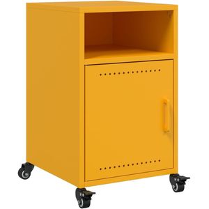 vidaXL - Nachtkastje - 36x39x59 - cm - staal - mosterdgeel