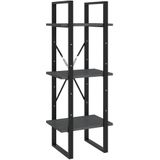 vidaXL Boekenkast met 3 schappen 40x30x105 cm massief grenenhout grijs