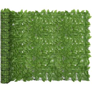 vidaXL Balkonscherm met groene bladeren 600x150 cm