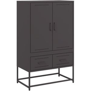 vidaXL Hoge kast 68x39x111,5 cm staal zwart