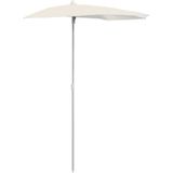 VidaXL Parasol Half met Paal 180x90 cm - Zandkleurig