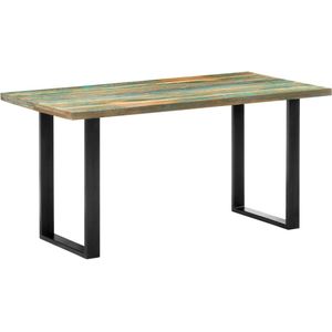 vidaXL Eettafel 160x80x75 cm massief gerecycled hout