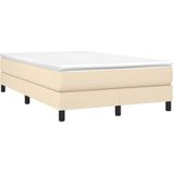 vidaXL Boxspring met matras stof crèmekleurig 120x190 cm