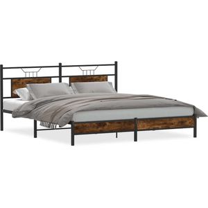 vidaXL Bedframe zonder matras 183x203 cm spaanplaat gerookt eiken