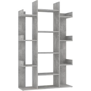 vidaXL - Boekenkast - Betongrijs - Bewerkt Hout - 13 Vakken