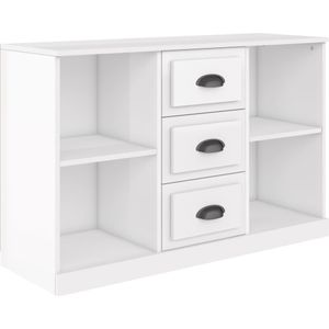 vidaXL Dressoir 104,5x35,5x67,5 cm bewerkt hout hoogglans wit