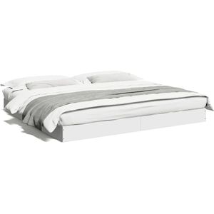 vidaXL Bedframe zonder matras 180x200 cm spaanplaat wit