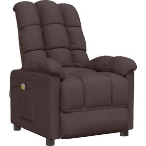 vidaXL Massagestoel stof donkerbruin