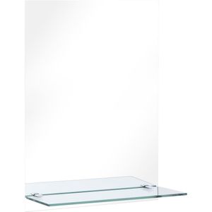 vidaXL Wandspiegel met schap 40x60 cm gehard glas