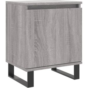 vidaXL Nachtkastje 40x30x50 cm bewerkt hout grijs sonoma eikenkleurig