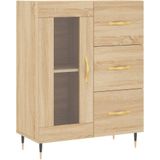 VidaXL Dressoir 69,5x34x90 cm Bewerkt Hout Sonoma Eikenkleurig