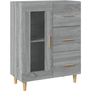 VidaXL Dressoir 69,5x34x90 cm Bewerkt Hout Grijs Sonoma Eikenkleurig