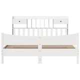 vidaXL - Bedframe - zonder - matras - massief - grenenhout - wit - 180x200 - cm
