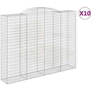 vidaXL Schanskorven 10 st gewelfd 300x50x220/240 cm ijzer