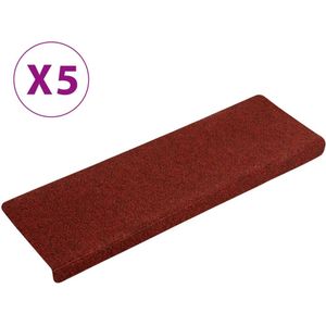 vidaXL-Trapmatten-5-st-65x21x4-cm-naaldvilt-bordeauxrood