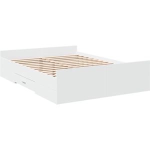 vidaXL Bedframe met lades bewerkt hout wit 140x190 cm