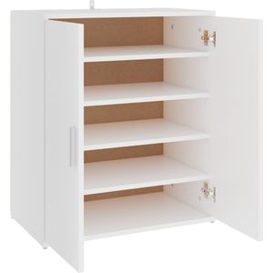 vidaXL Schoenenkast 60x35x70 cm spaanplaat wit