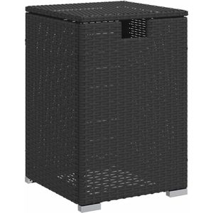 vidaXL Afdekkast voor propaangasfles 40x40x60 cm Poly Rattan zwart