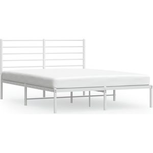 VidaXL Bedframe Hoofdbord Metaal Wit 140x190 cm