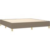 vidaXL - Boxspring - met - matras - stof - taupe - 200x200 - cm