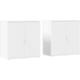 vidaXL - Dressoirs - 2 - stx38x80 - cm - bewerkt - hout - wit
