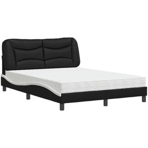 vidaXL Bed met matras kunstleer zwart en wit 120x200 cm