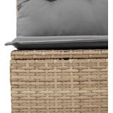 vidaXL 5-delige Loungeset met kussens poly rattan gemengd beige