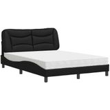 vidaXL Bed met matras kunstleer zwart 140x190 cm