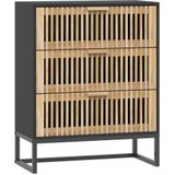 VidaXL Dressoir 60x30x75 cm Bewerkt Hout Zwart