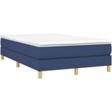 vidaXL Boxspring met matras stof blauw 120x190 cm