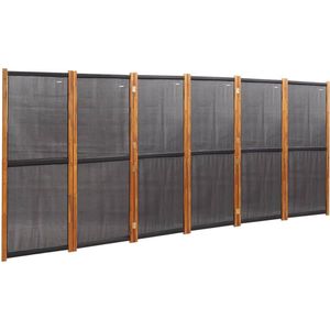 vidaXL Kamerscherm met 6 panelen 420x180 cm zwart