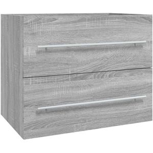 VidaXL Wastafelkast 60x38,5x48 cm - Bewerkt Hout - Grijs Sonoma Eikenkleur