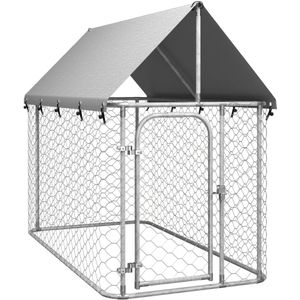 vidaXL Hondenkennel voor buiten met dak 200x100x150 cm