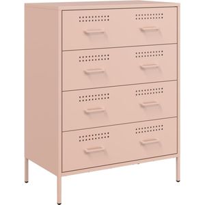 vidaXL Dressoir 68x39x89 cm staal roze