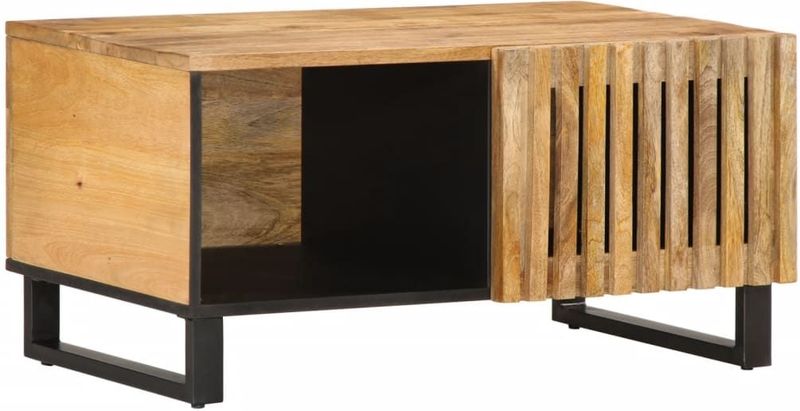 vidaXL Salontafel 80x51x40 cm massief ruw mangohout