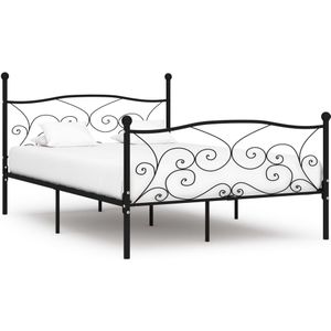 vidaXL Bedframe met lattenbodem metaal zwart 140x200 cm